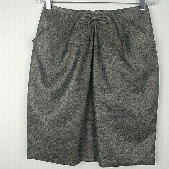 GIORGIO ARMANI WOOL Blend Bow A-Line Career Skirt - Picture 1 of 8